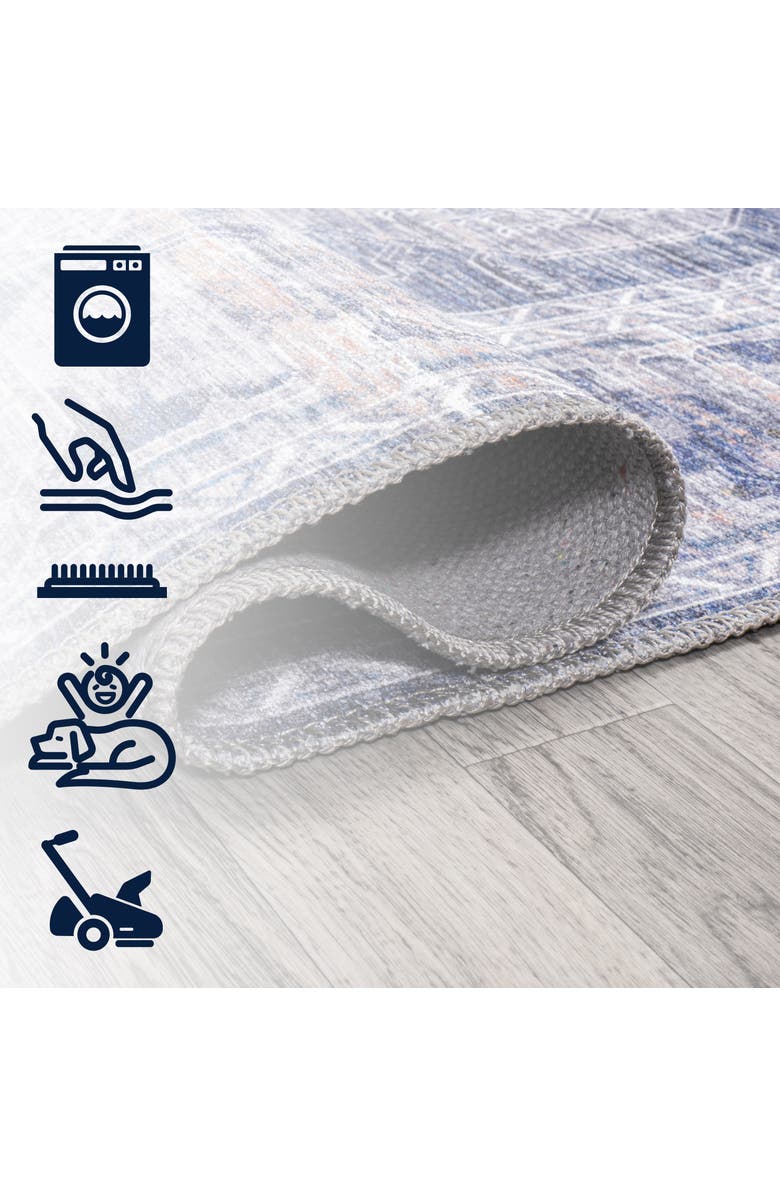 JONATHAN Y Alanya Ornate Medallion Machine-Washable Round Area Rug, Alternate, color, Navy/Cream