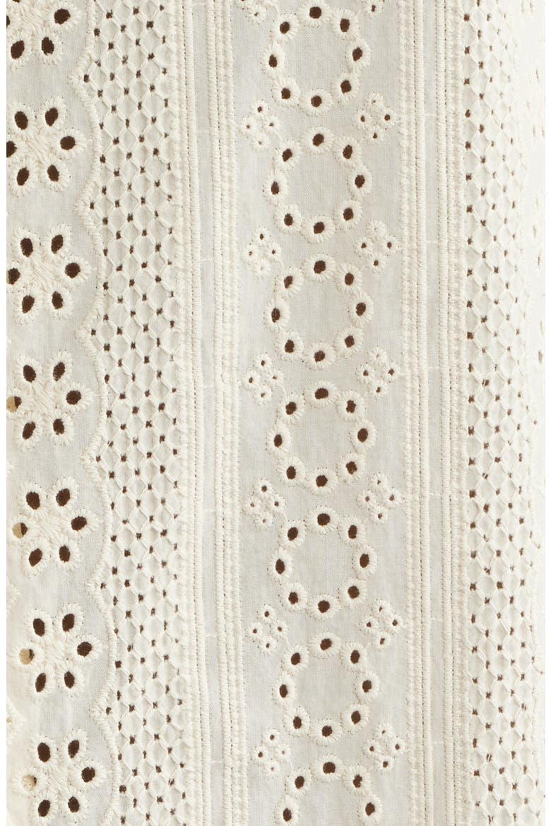 Short Sleeve Button-Up Shirt in Embroidered Cotton, Alternate, color, DUSTY PEARL