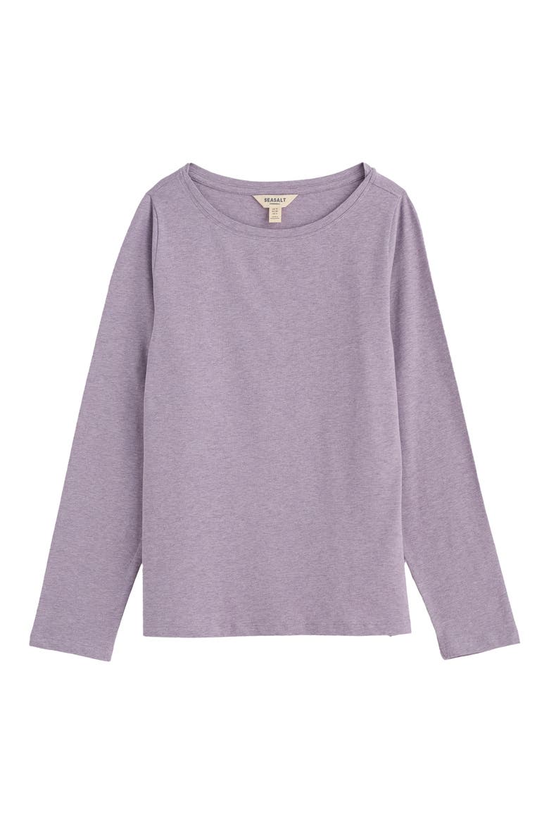 Easel Long Sleeve Stretch Organic Cotton Top, Alternate, color, GRAPE THISTLE