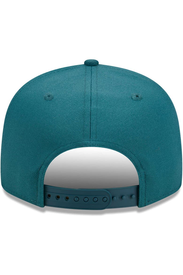 Men's New Era Midnight Green Philadelphia Eagles Main Script 9FIFTY Snapback Hat, Alternate, color, Green