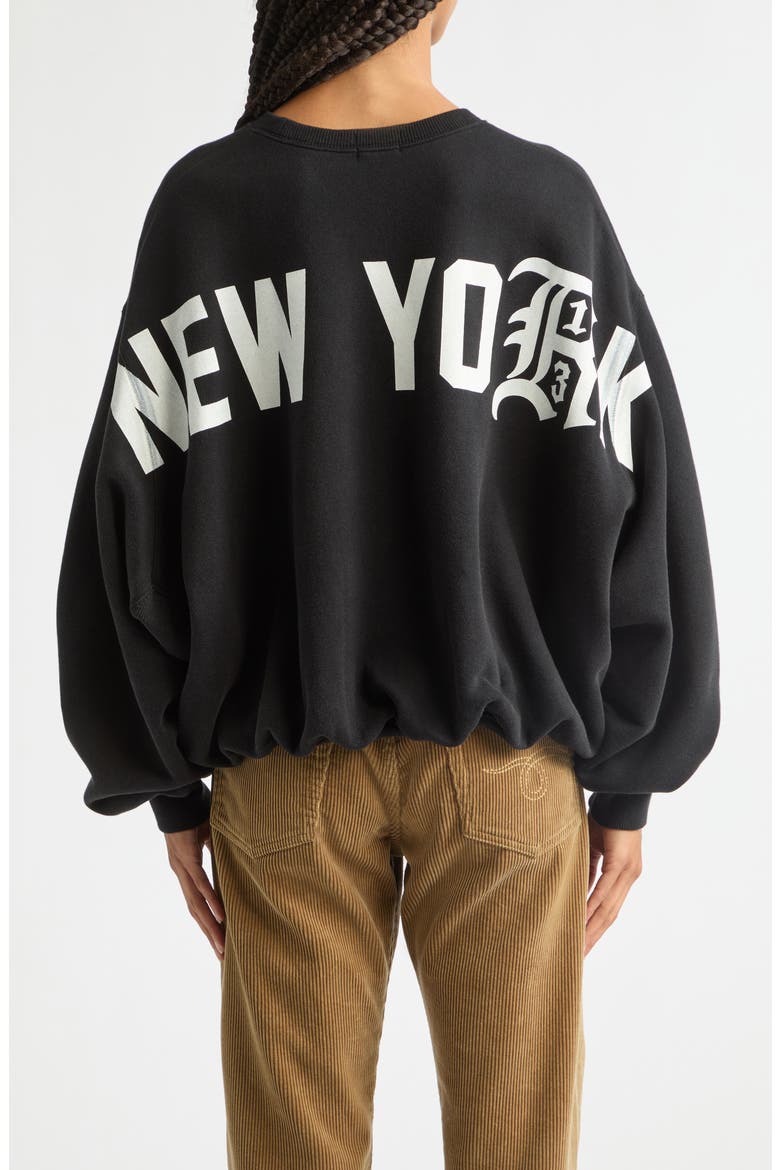 Balloon Crewneck Sweatshirt, Alternate, color, BLACK