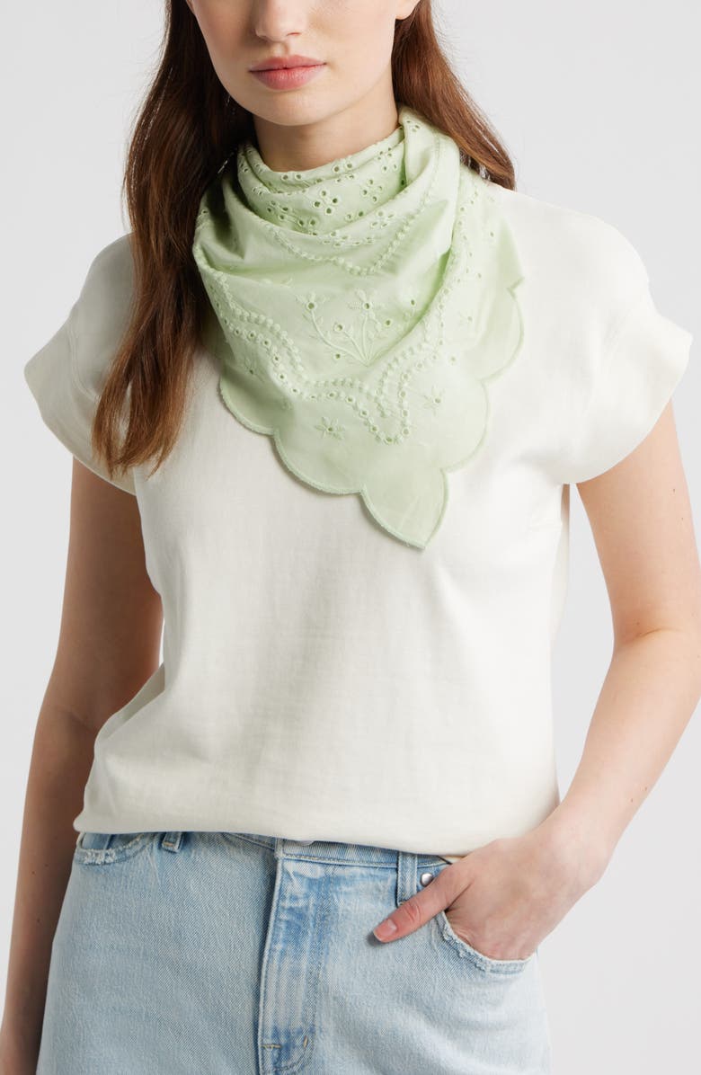 Treasure & Bond Eyelet Embroidered Bandana, Main, color, Mint