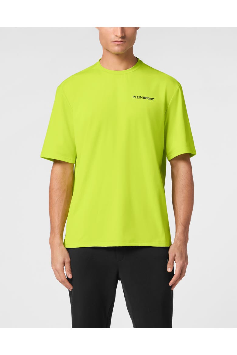 Micro Rib T-Shirt Round Neck Ss Men, Main, color, yellowfluo