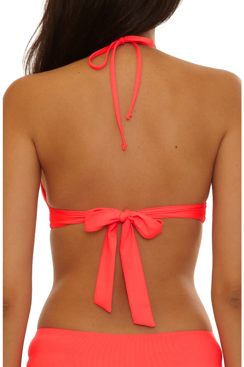 Marble Canyon Halter Bikini Top, Alternate, color, CALIENTE