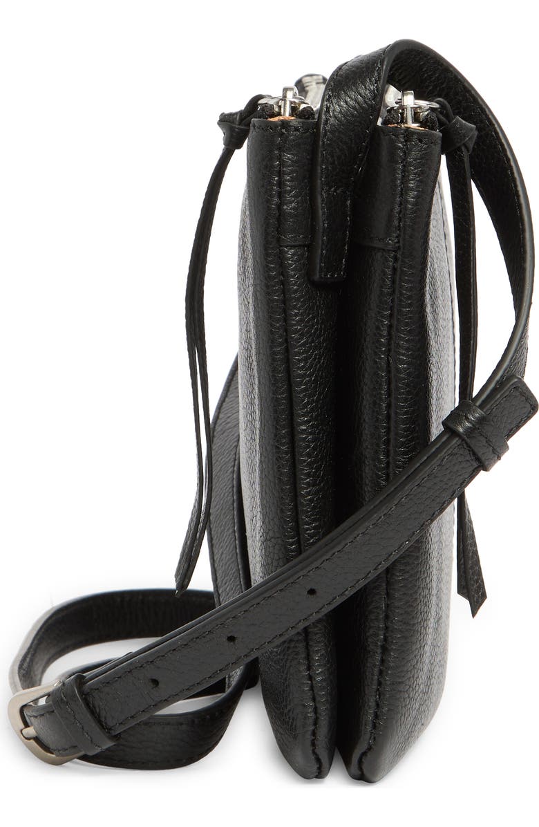 Lucky Brand Ruie Leather Crossbody Bag, Alternate, color, Black