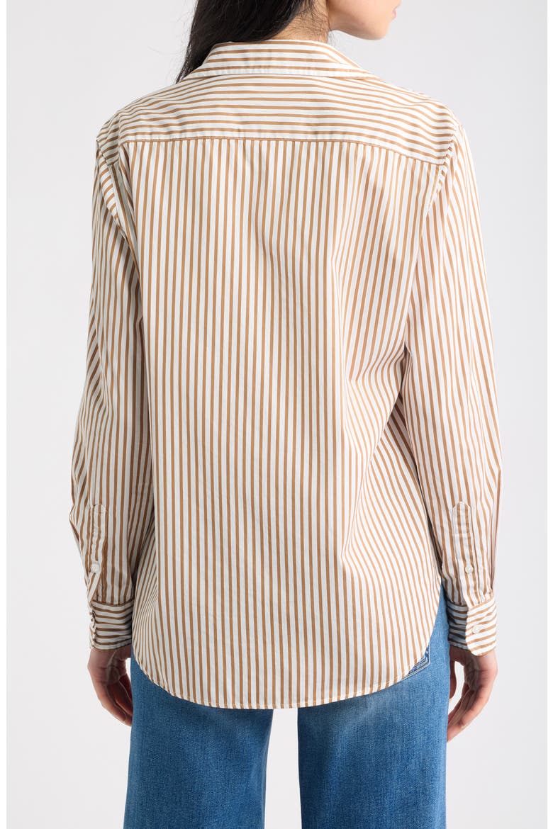 Eileen Stripe Relaxed Fit Button-Up Shirt, Alternate, color, TAN WHITE STRIPE