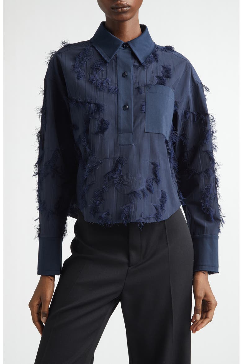 Fil Coupé Crop Top, Main, color, ULTRA NAVY
