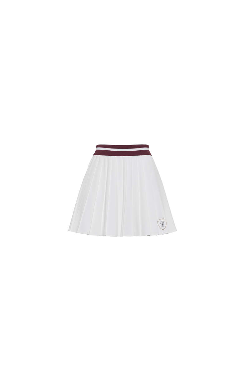 Brunello Cucinelli Pleated skirt with logo, Main, color, White