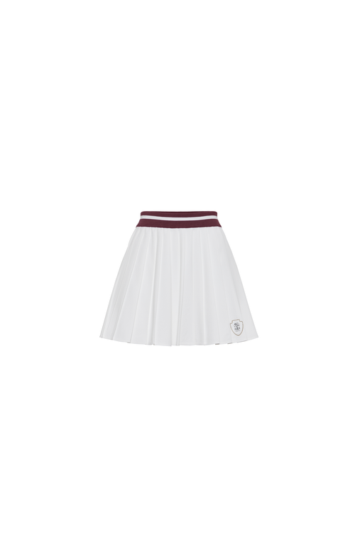Brunello Cucinelli Pleated Skirt With Logo In White