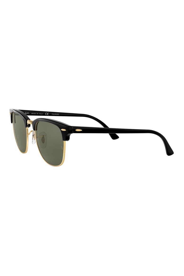 49mm Polarized Browline Sunglasses, Alternate, color, BLACK/ CRYSTAL GREEN