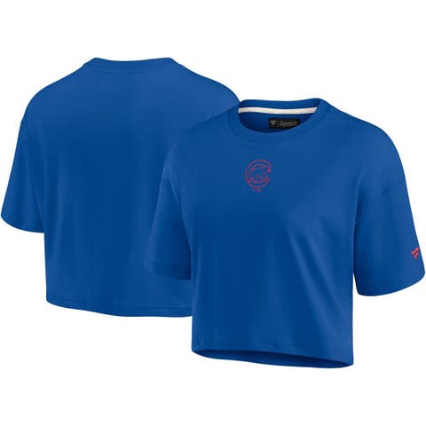Women's Fanatics Signature Royal Chicago Cubs Elements Super Soft Boxy Cropped T-Shirt