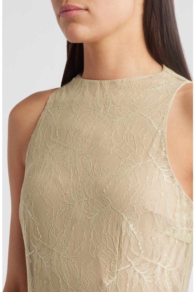 Dalia Mixed Media Gown, Alternate, color, PISTACHIO