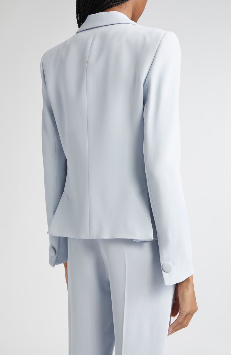 Emporio Armani Cady One-Button Crepe Crop Blazer, Alternate, color, Zen Blue