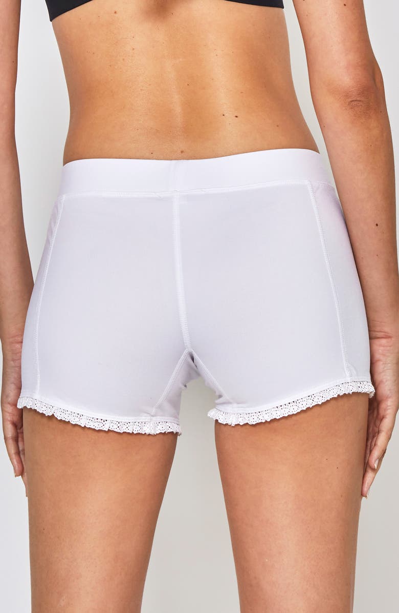L'ETOILE SPORT LACE TRIM SHORTS, Alternate, color, White