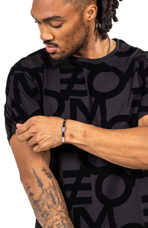 Maceoo Insignia Black Allover Logo Stretch Cotton T-shirt In Black