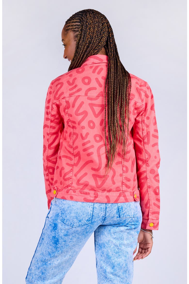 Zap Denim Jacket, Alternate, color, Watermelon