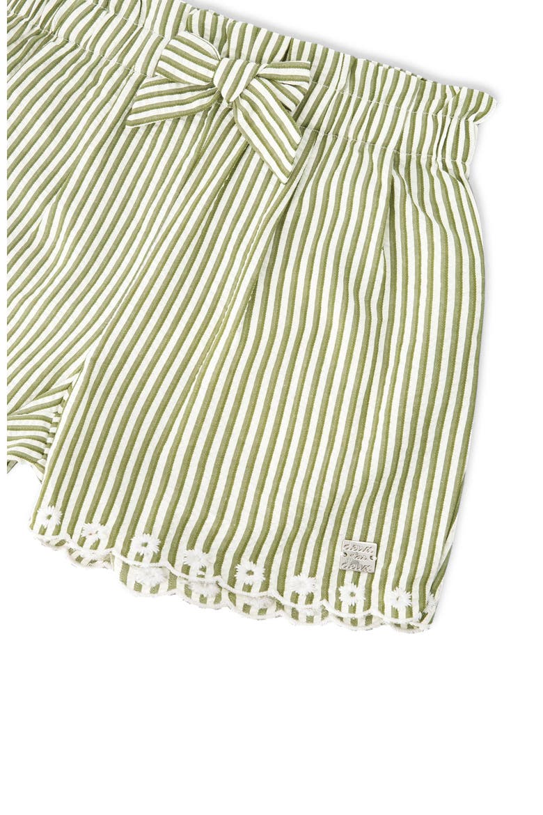 Stripes with Embroidery Flared Shorts, Alternate, color, Green & Off White Stripes