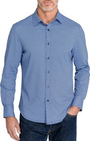 CONSTRUCT Slim Fit Abstract Geometric Knit Shirt