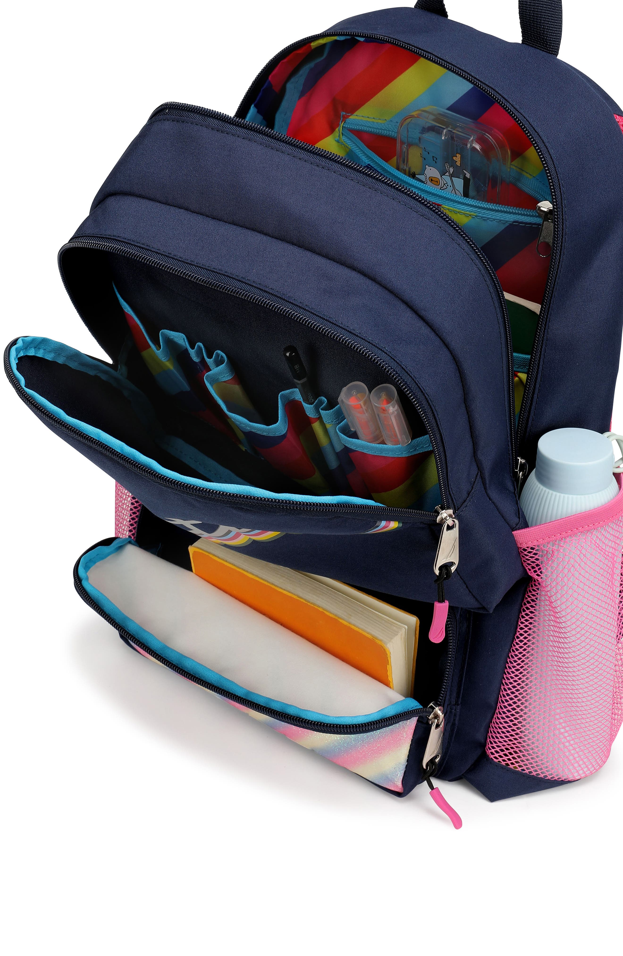 Nautica Retro Rainbow  16 Inch Backpack for Kids and Teens, Alternate, color, Retro Rainbow