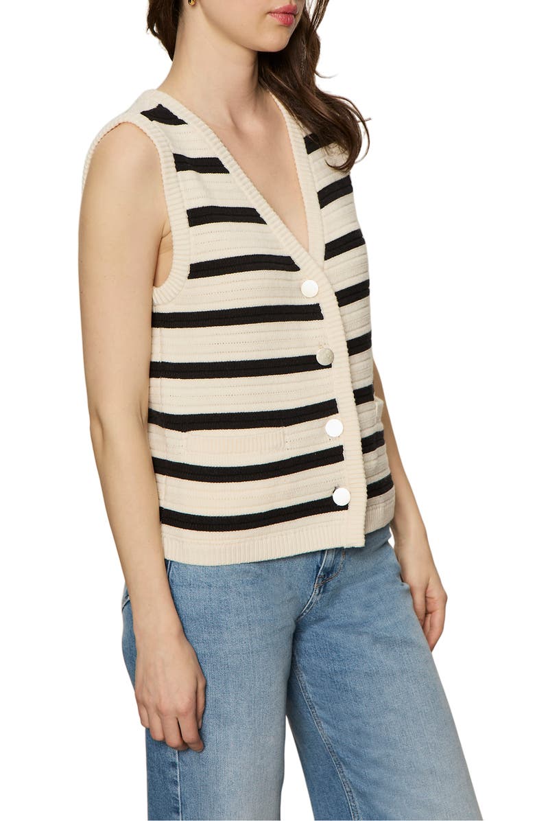 Sanctuary Textured Sweater Vest, Alternate, color, Macrame/ Black Stripe 3