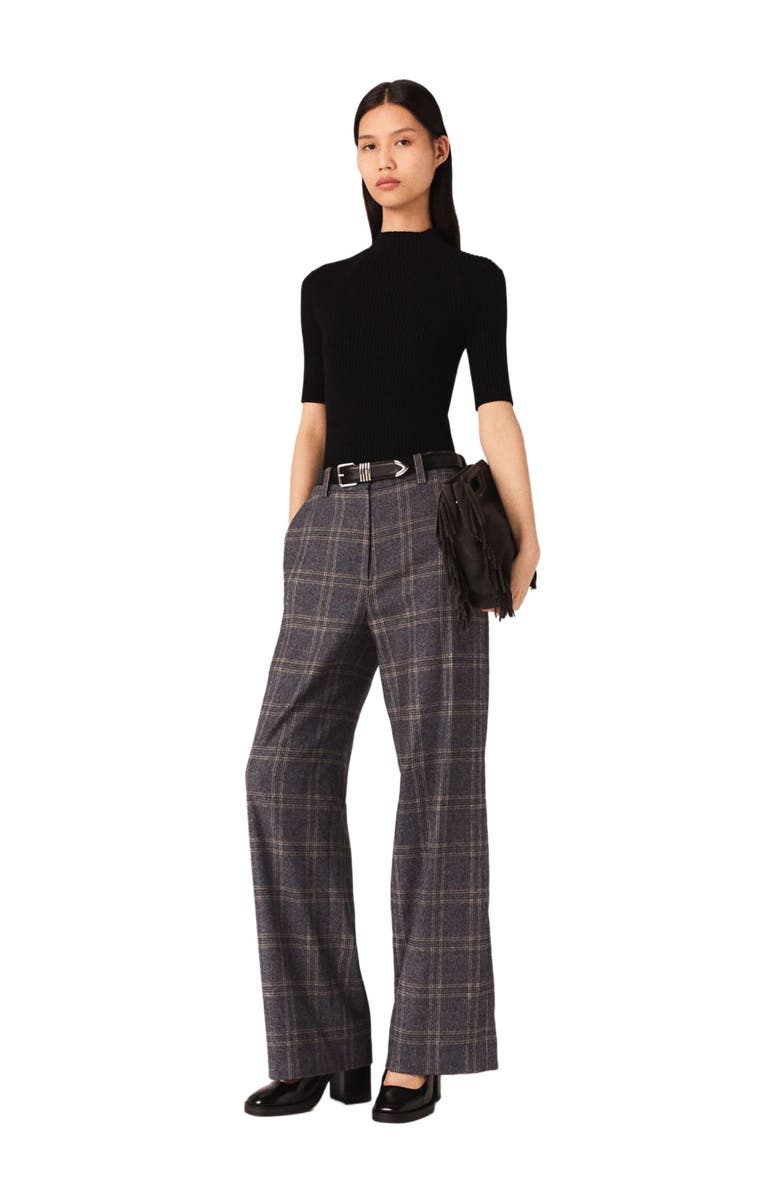 maje Rib knit top, Main, color, Black