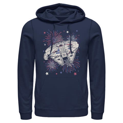 Men's Star Wars Festive Fireworks Falcon  Pull Over Hoodie