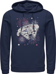 Star Wars Men's Star Wars Festive Fireworks Falcon Pull Over Hoodie