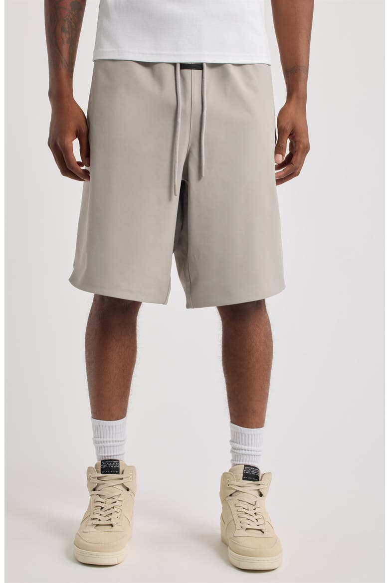 Signature Relaxed Fit Drawstring Sweat Shorts, Main, color, STONE