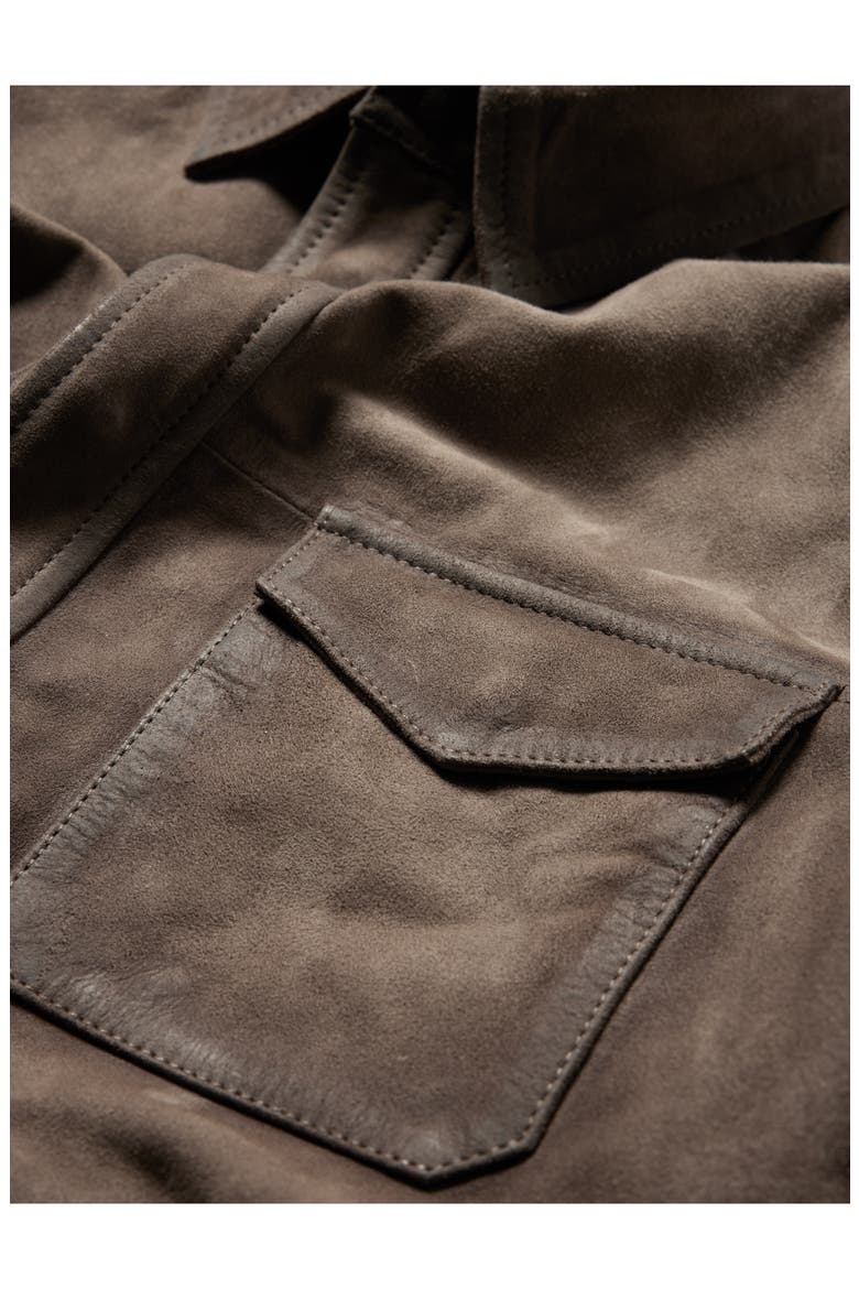Izzy Suede Shirt Jacket, Alternate, color, EARTH BROWN