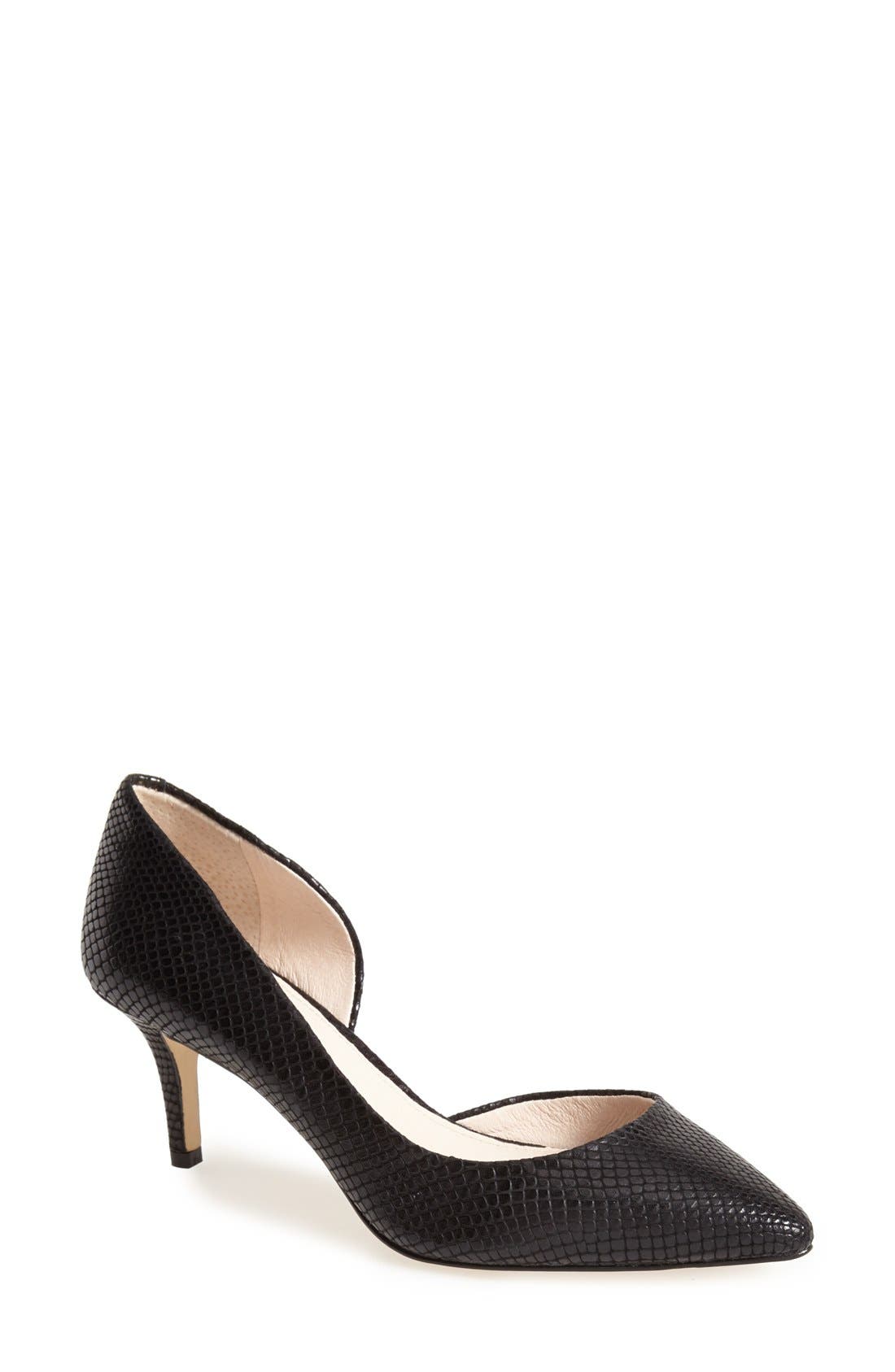 'Davosa' d'Orsay Pump, Main, color, BLACK