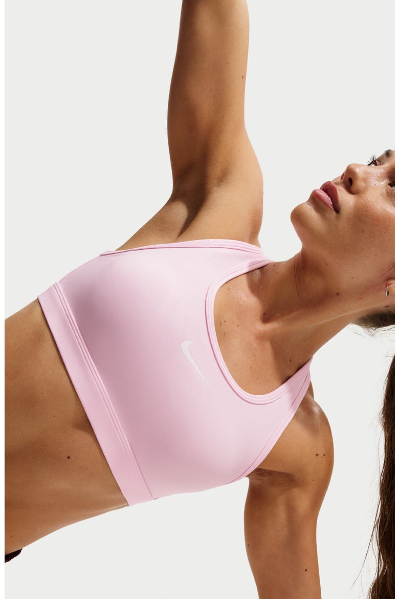 Dri-FIT Swoosh Medium Support Padded Sports Bra, Alternate, color, PINK FOAM/ STONE MAUVE/ WHITE