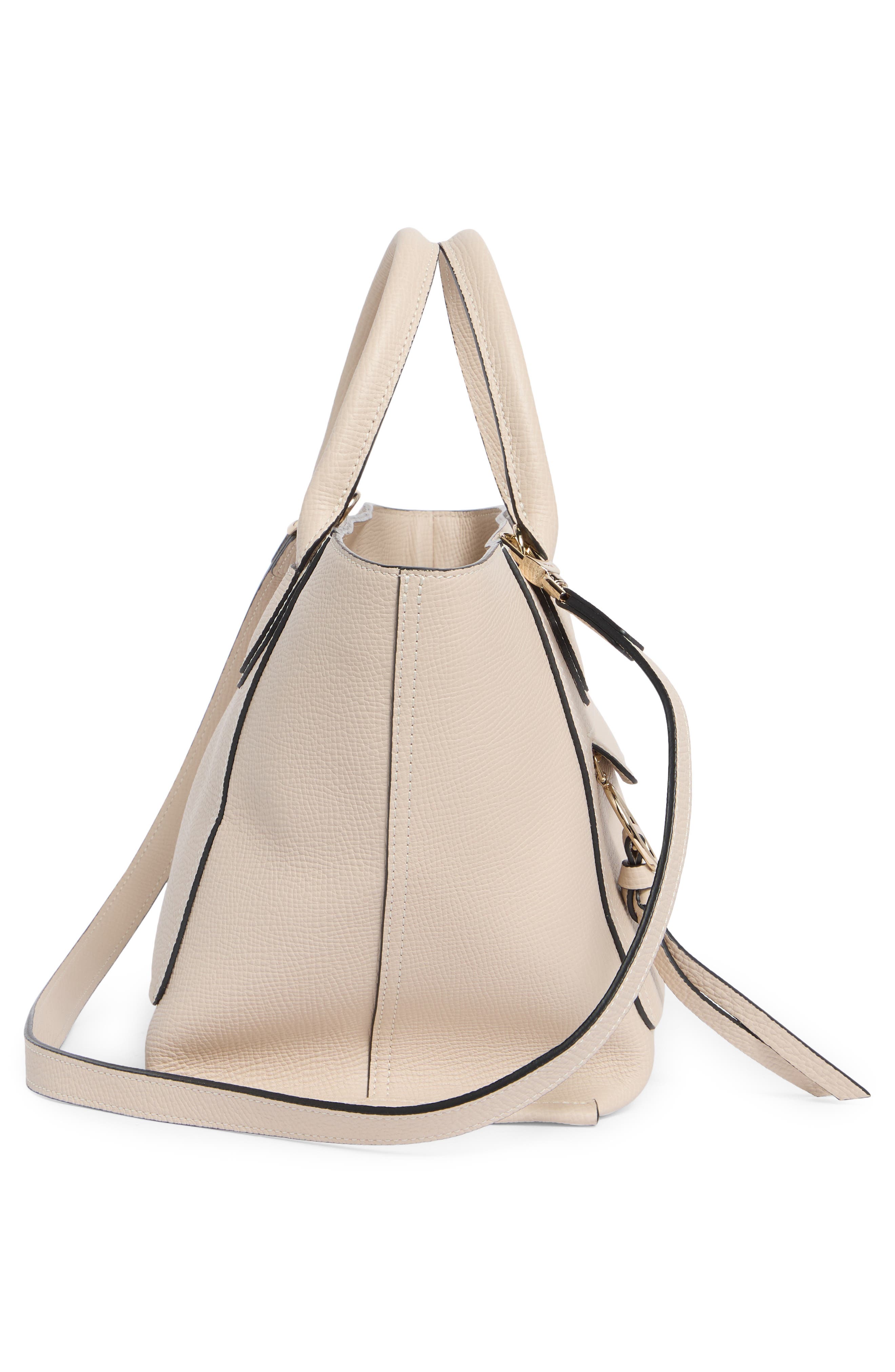 Longchamp Mailbox Medium Leather Top Handle Bag, Alternate, color, Chalk