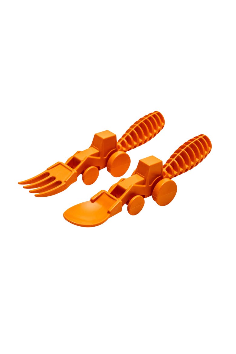 Set of 2 Tractor Utensils for Kids and Toddlers, 1 Pack, Main, color, Orange