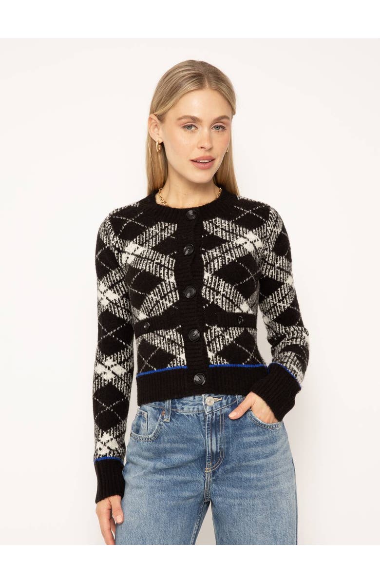 Central Park West Goldie Plaid Cardigan, Alternate, color,