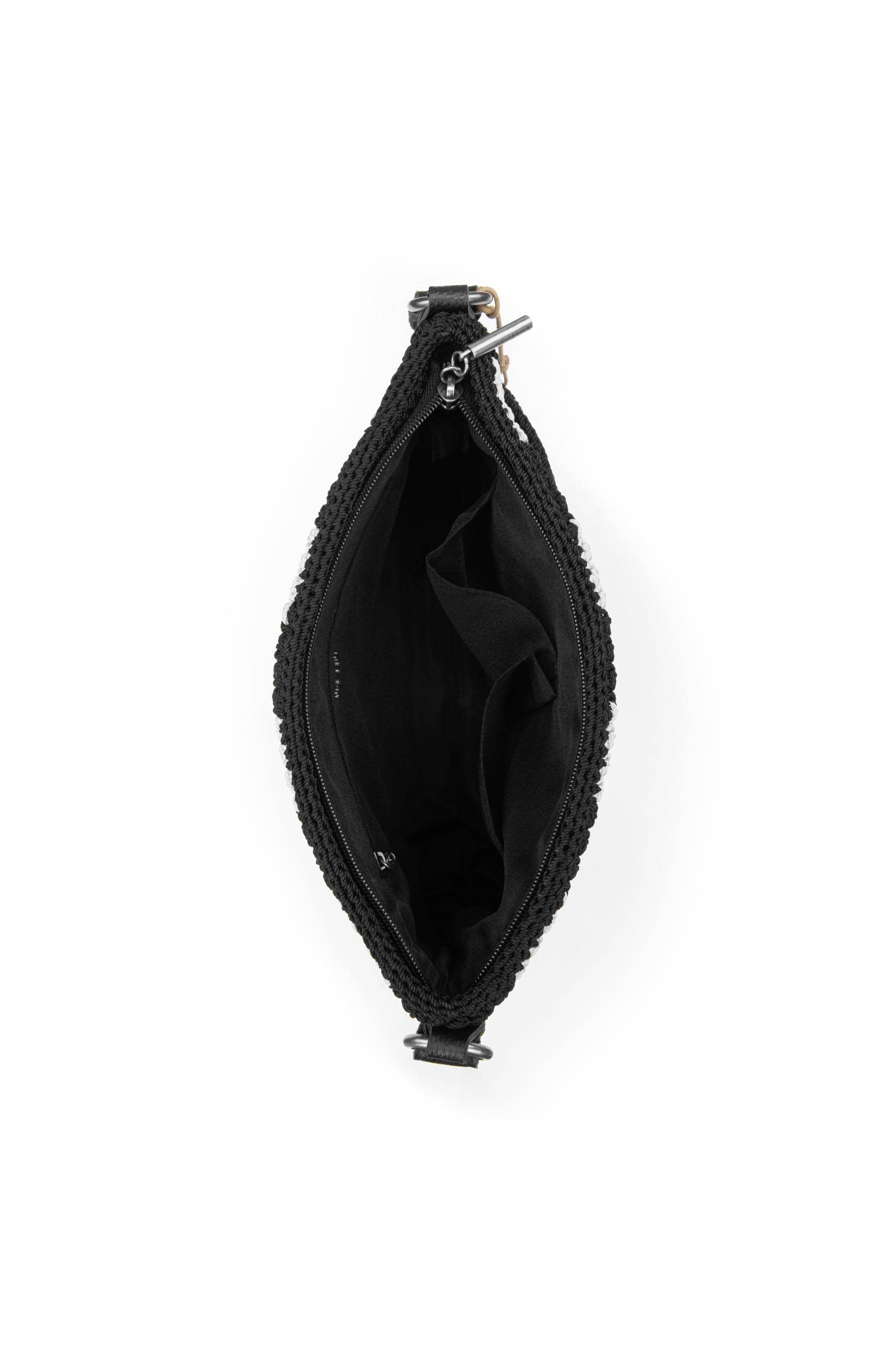 The Sak Melrose Crossbody Crochet Bag, Alternate, color, Black Stripe