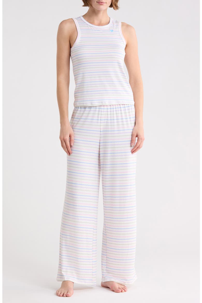 Stripe Long Pajamas, Main, color, MULTI STRIPE WHITE