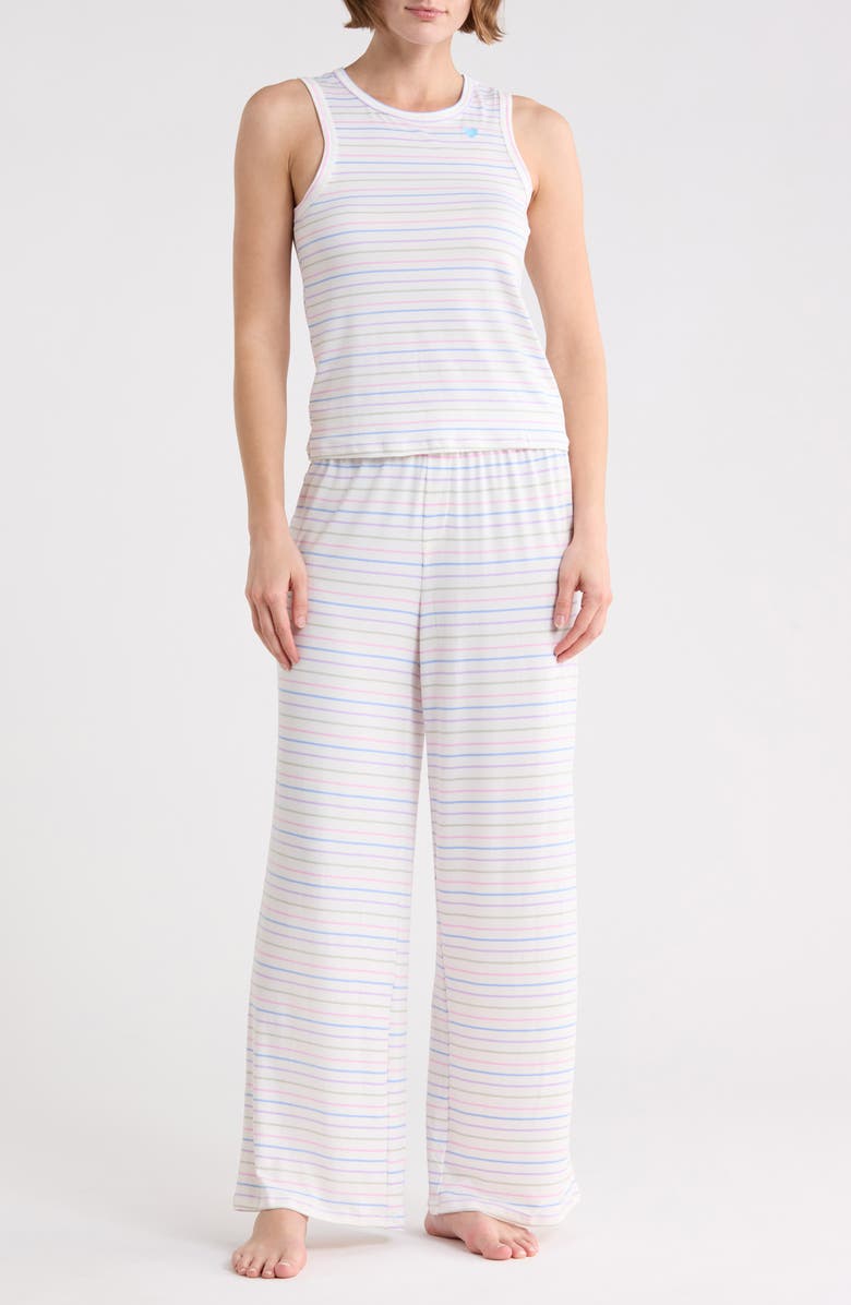 JACLYN Stripe Long Pajamas, Main, color, Multi Stripe White