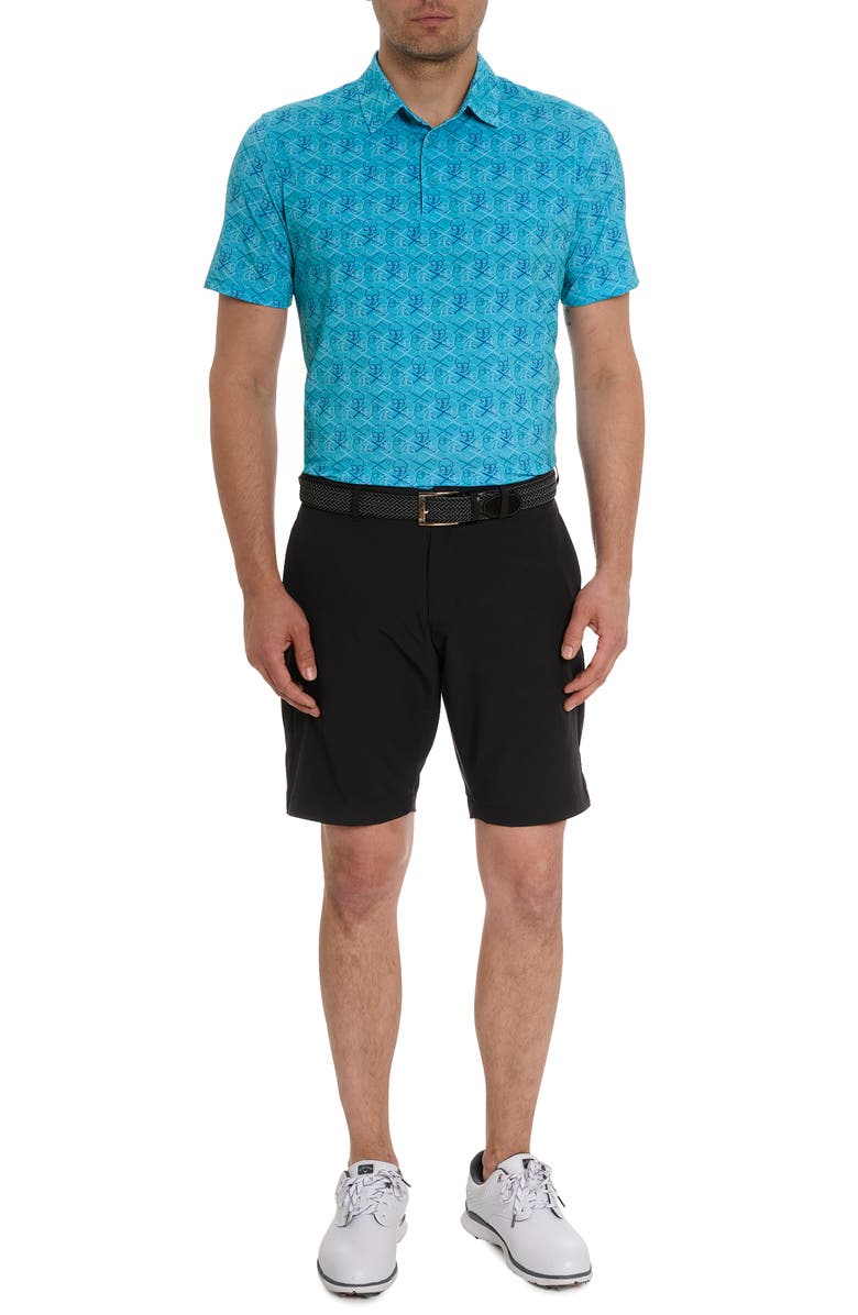 Robert Graham Iron Skull 2 Print Performance Golf Polo, Alternate, color, 