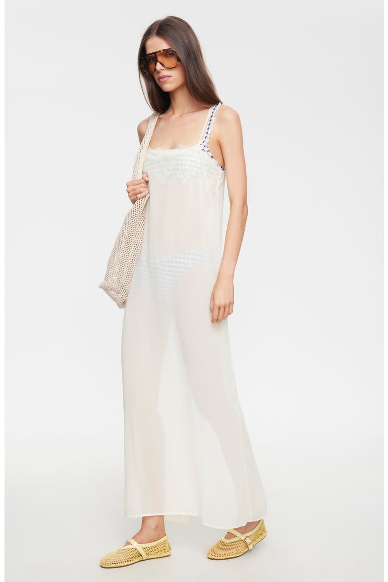 Glacial Sheer Maxi Dress, Alternate, color, BUTTER