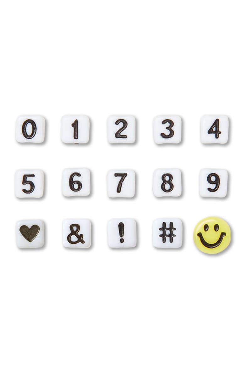 Smiley Face Custom Beaded Stretch Bracelet, Alternate, color, WHITE/ YELLOW MULTI