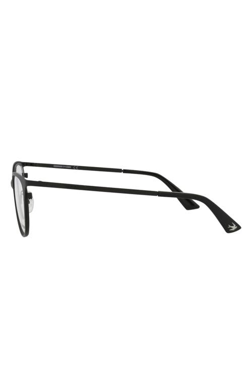 Alexander Mcqueen Mcqueen 50mm Cat Eye Optical Glasses In Black Black Transparent