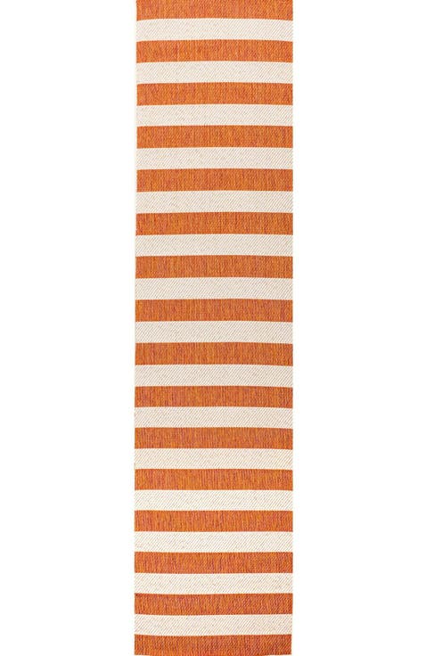 Negril Two-Tone Wide Stripe Indoor/Outdoor Area Rug