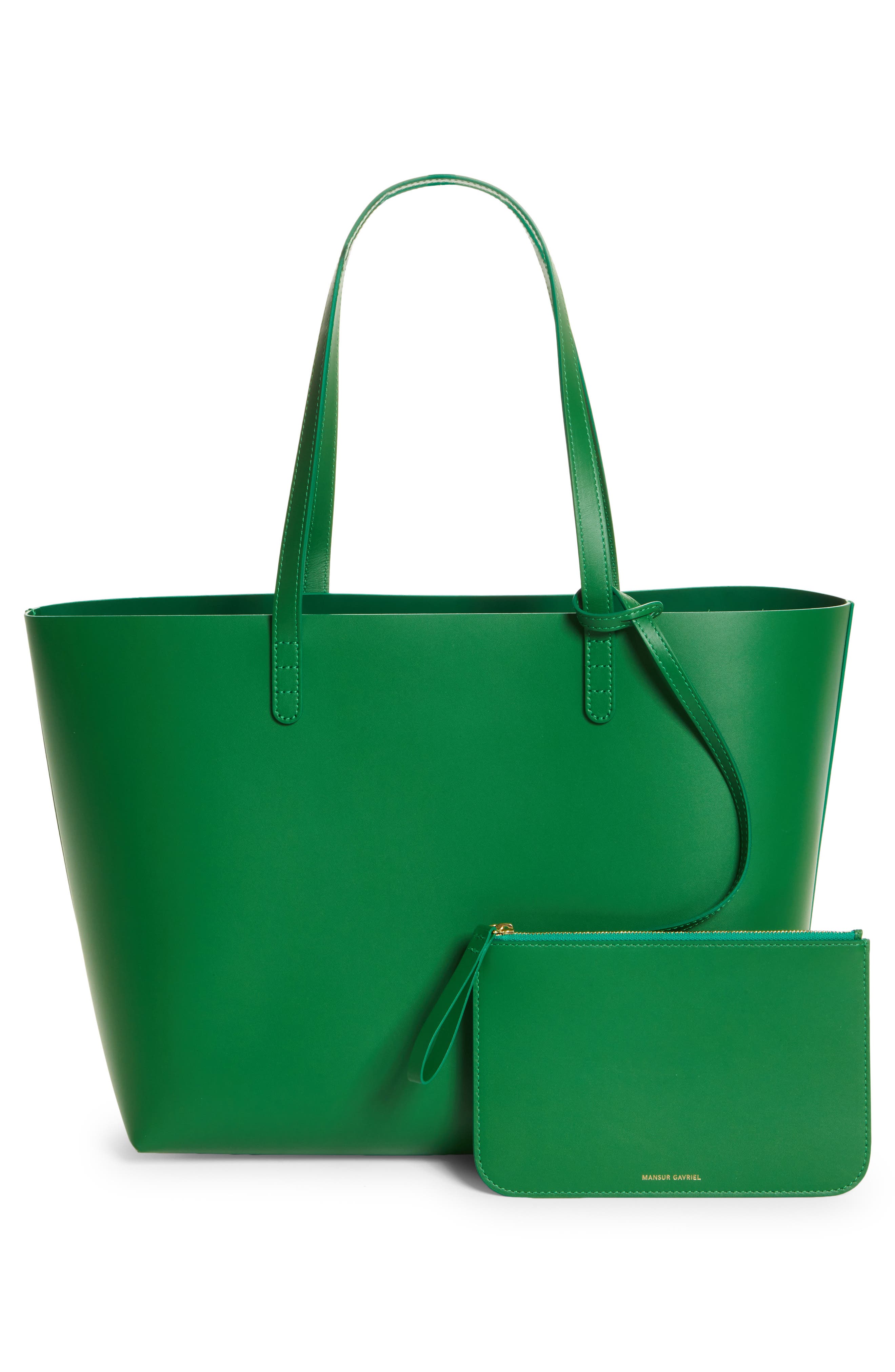Large Leather Tote, Alternate, color, LEAF