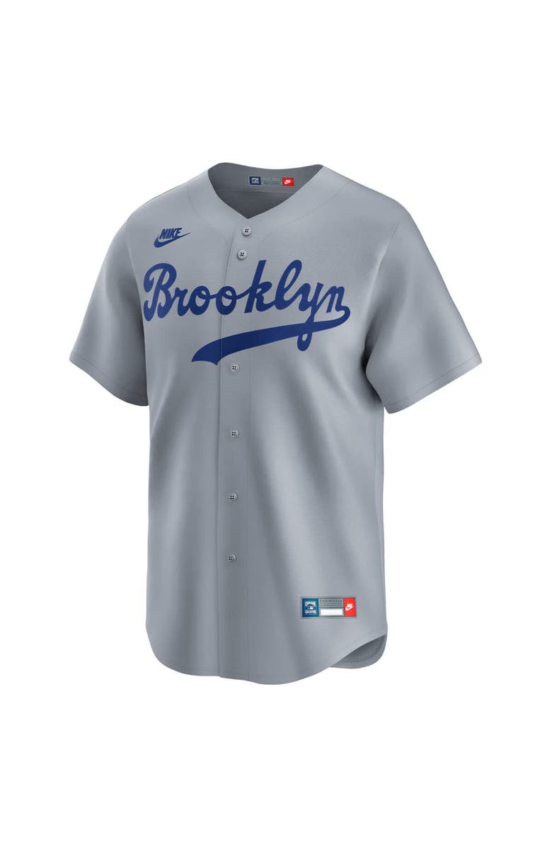 Nike Men's Nike Jackie Robinson Gray Brooklyn Dodgers Throwback Cooperstown Collection Limited Jersey, Alternate, color, Gray