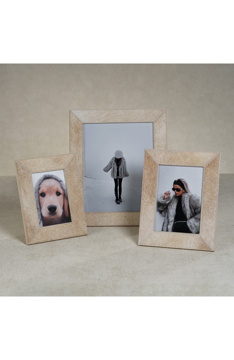 Zodax Rutbeek Genuine Calf Hair Photo Frame, Alternate, color, Tan