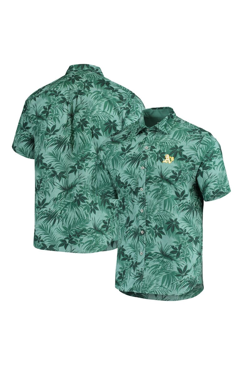 Men's Tommy Bahama Green Oakland Athletics Sport Reign Forest Fronds Button-Up Shirt, Main, color, Green