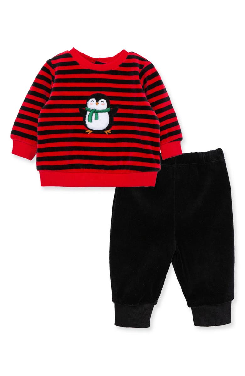 Little Me Penguin Sweater & Pants Set, Main, color, 