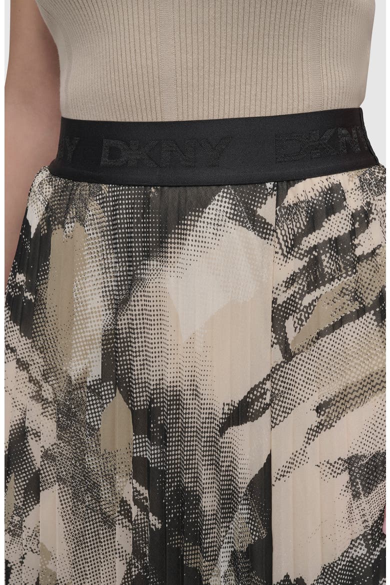 Print Pleated Asymmetric Midi Skirt, Alternate, color, GREY