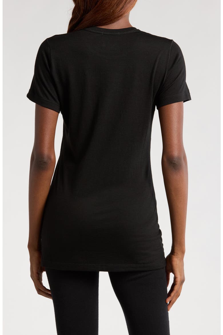 Merino Wool Blend Short Sleeve T-Shirt, Alternate, color, BLACK