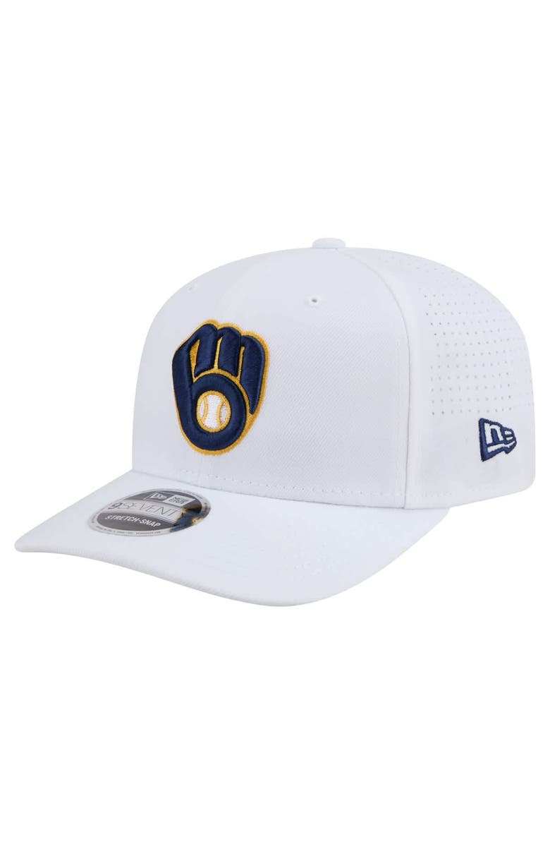 New Era Men's New Era White Milwaukee Brewers COOLERA 9SEVENTY Adjustable Hat, Main, color, White